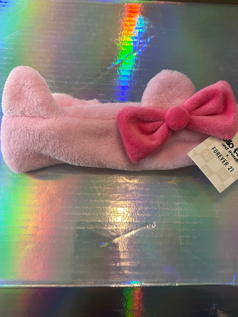 Hello Kitty x Forever 21 Pink Plush Ear Spa Headband with Bow